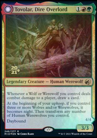Tovolar, Dire Overlord // Tovolar, the Midnight Scourge [Innistrad: Midnight Hunt Prerelease Promos] - Trinity Hobby