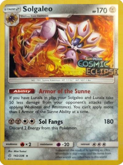 Solgaleo (142/236) (Cosmos Holo) [Sun & Moon: Cosmic Eclipse] - Trinity Hobby