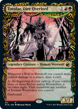 Tovolar, Dire Overlord // Tovolar, the Midnight Scourge (Showcase Equinox) [Innistrad: Midnight Hunt] - Trinity Hobby