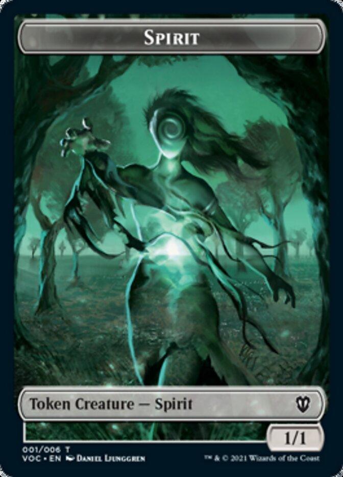 Spirit (001) // Spirit (002) Double-Sided Token [Innistrad: Crimson Vow Commander Tokens] - Trinity Hobby