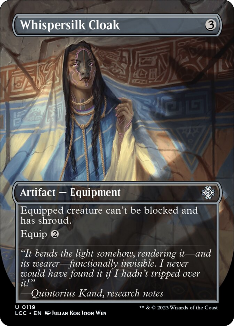 Whispersilk Cloak (Borderless) [The Lost Caverns of Ixalan Commander] - Trinity Hobby