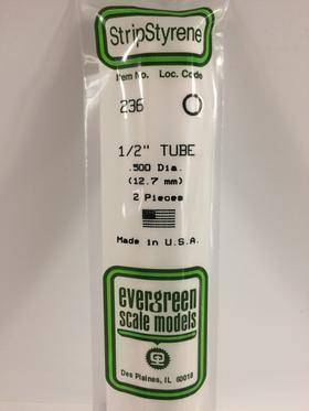 Evergreen: Evergreen .500 TUBE 1/2 2/pk - Trinity Hobby