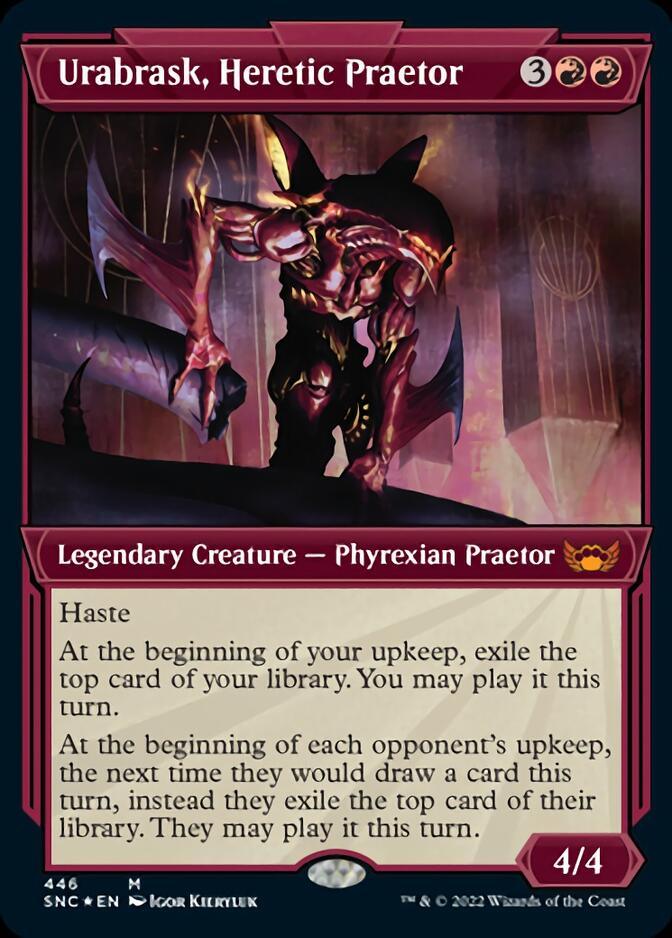 Urabrask, Heretic Praetor (Showcase Art Deco Foil Etched) [Streets of New Capenna] - Trinity Hobby