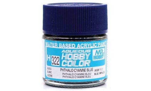 AQUEOUS HOBBY COLOR - H322 PHTHALO CYANNE BLUE [BLUE IMPULSE] - Trinity Hobby