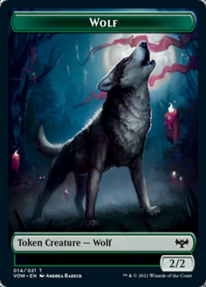 Wolf (011) // Wolf (014) Double-Sided Token [Innistrad: Crimson Vow Tokens] - Trinity Hobby