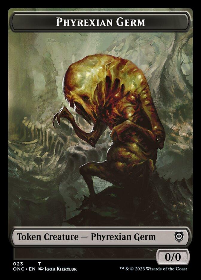 Phyrexian Mite (011) // Phyrexian Germ Double-Sided Token [Phyrexia: All Will Be One Commander Tokens] - Trinity Hobby