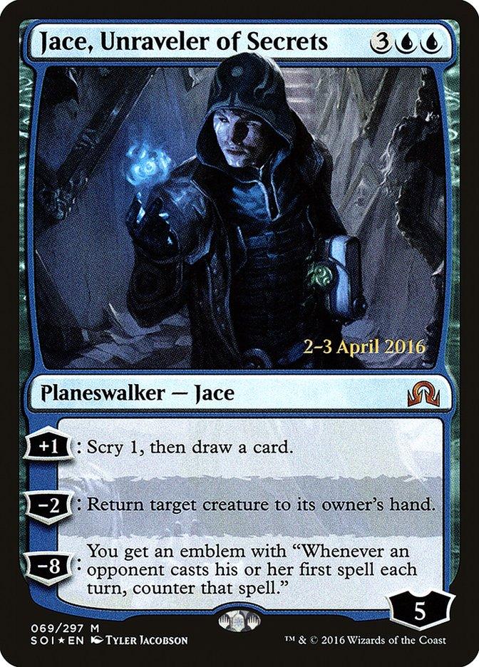 Jace, Unraveler of Secrets [Shadows over Innistrad Prerelease Promos] - Trinity Hobby