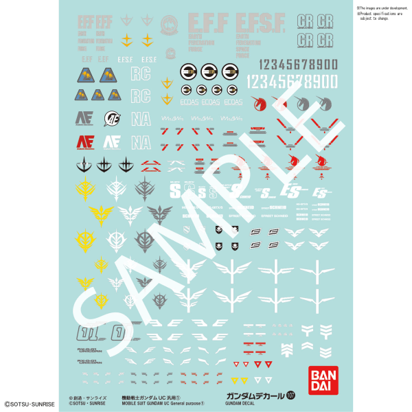 Gundam Decal 107 - Mobile Suit Gundam UC 1 - Trinity Hobby