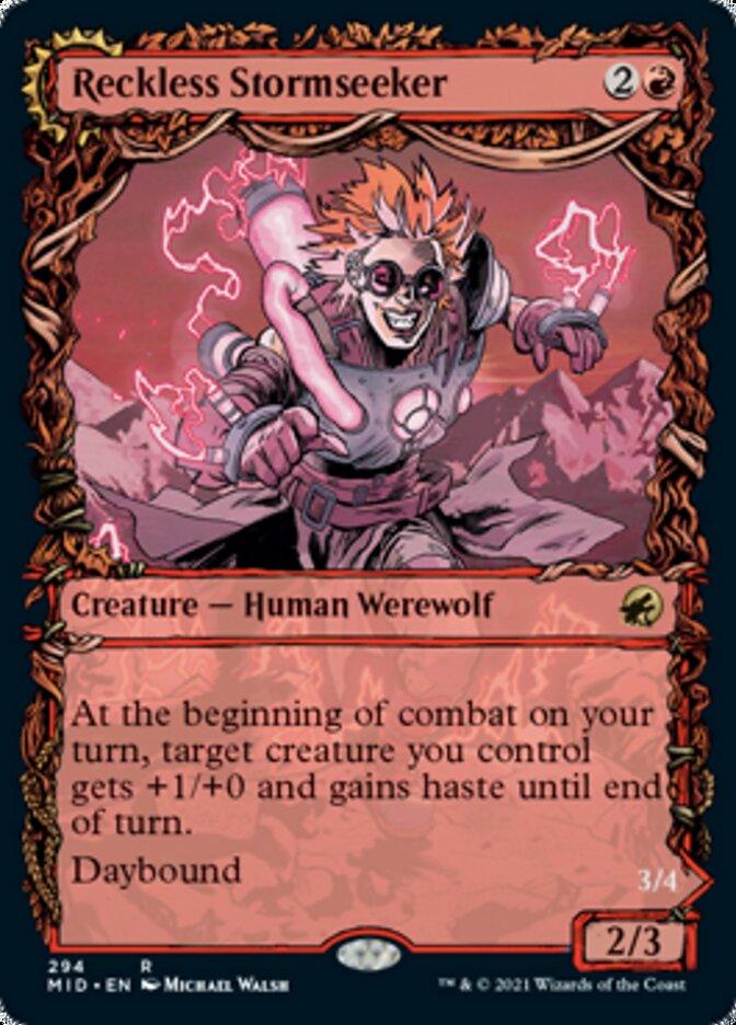 Reckless Stormseeker // Storm-Charged Slasher (Showcase Equinox) [Innistrad: Midnight Hunt] - Trinity Hobby