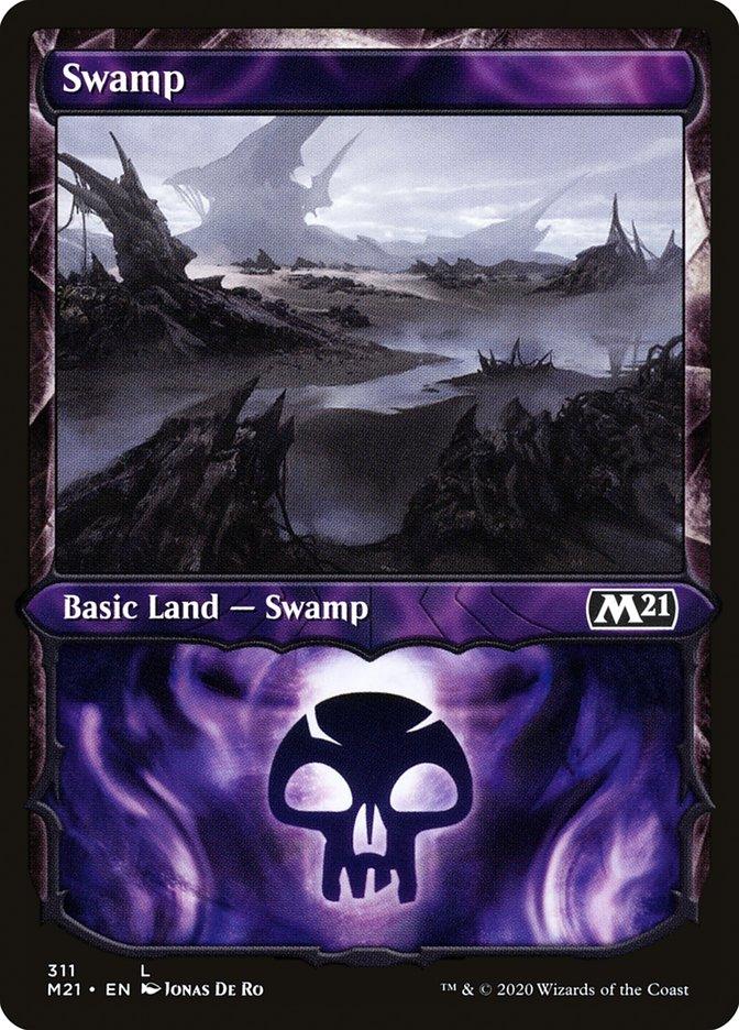 Swamp (311) (Showcase) [Core Set 2021] - Trinity Hobby