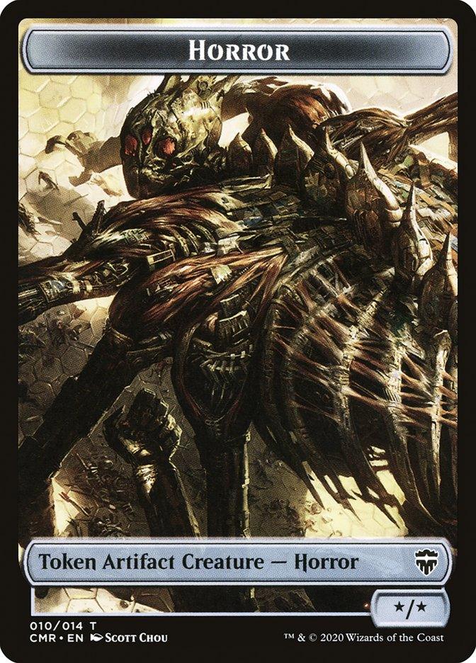 Horror // Zombie Double-Sided Token [Commander Legends Tokens] - Trinity Hobby