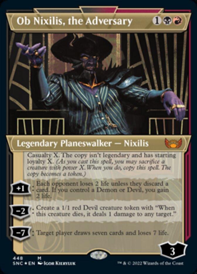 Ob Nixilis, the Adversary (Showcase Art Deco Foil Etched) [Streets of New Capenna] - Trinity Hobby