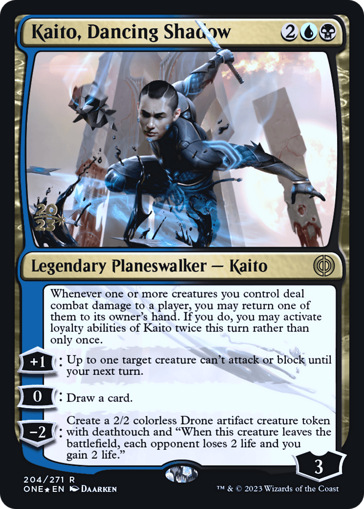Kaito, Dancing Shadow [Phyrexia: All Will Be One Prerelease Promos] - Trinity Hobby