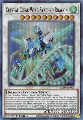 Crystal Clear Wing Synchro Dragon [LED8-EN005] Ultra Rare - Trinity Hobby