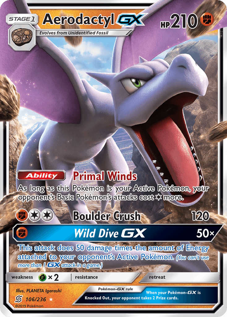 Aerodactyl GX (106/236) [Sun & Moon: Unified Minds] - Trinity Hobby