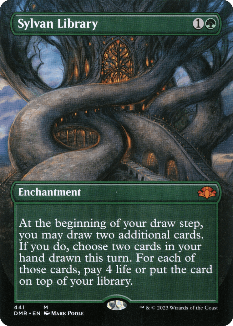 Sylvan Library (Borderless Alternate Art) [Dominaria Remastered] - Trinity Hobby