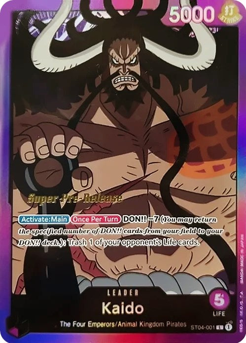 Kaido (001) (ST04-001) - [Super Pre-Release Starter Deck 4: Animal Kingdom Pirates] Foil - Trinity Hobby