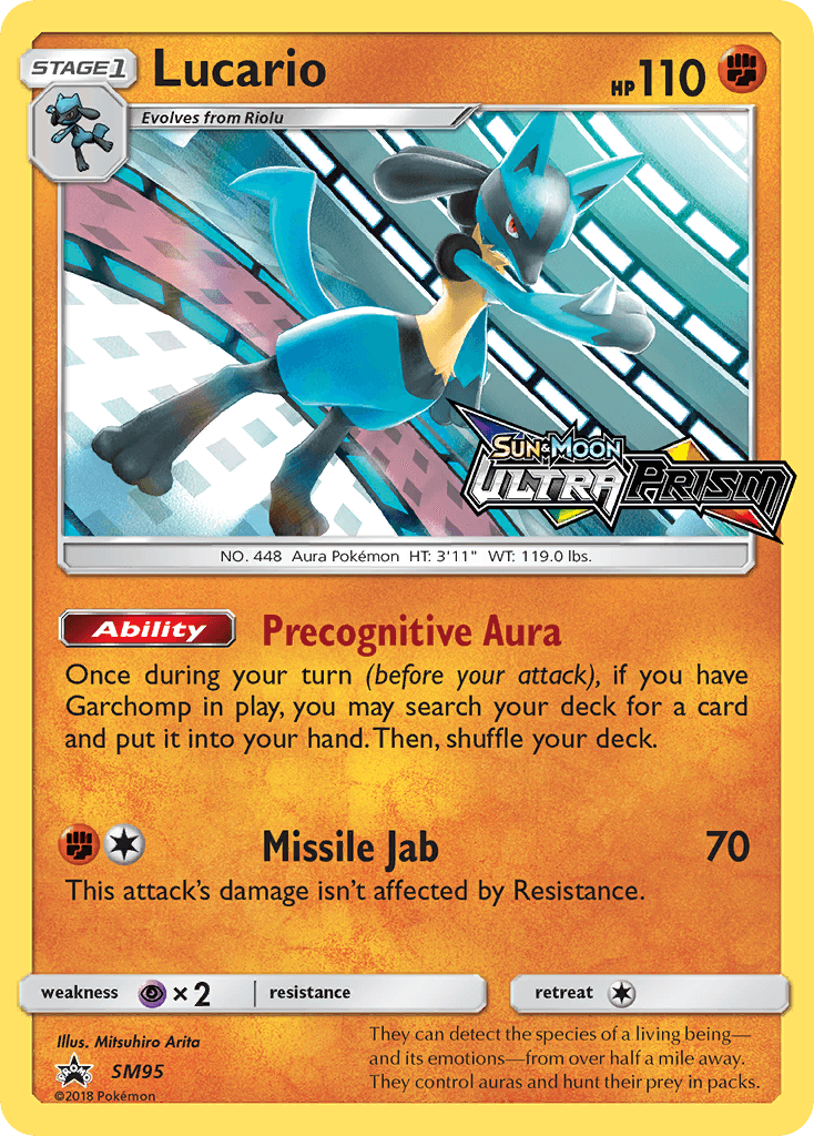 Lucario (SM95) (Prerelease Promo) [Sun & Moon: Black Star Promos] - Trinity Hobby