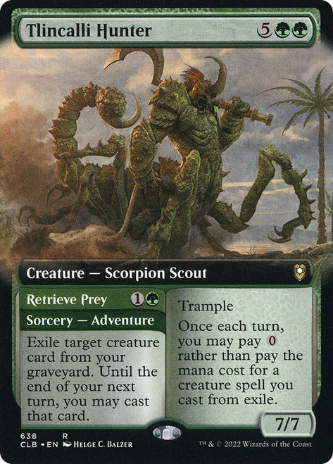 Tlincalli Hunter // Retrieve Prey (Extended Art) [Commander Legends: Battle for Baldur's Gate] - Trinity Hobby