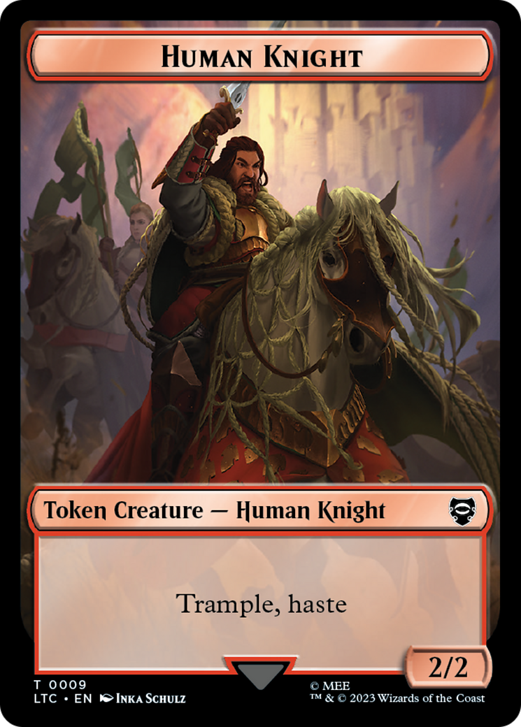 Human Knight // Human Double-Sided Token [The Lord of the Rings: Tales of Middle-Earth Commander Tokens] - Trinity Hobby
