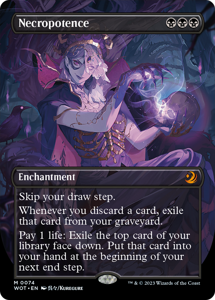 Necropotence (Anime Borderless) [Wilds of Eldraine: Enchanting Tales] - Trinity Hobby
