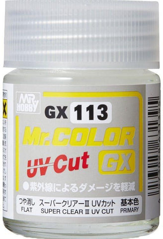Mr Hobby: [Sale]Mr Color GX 113 - Super Clear III UV Cut Flat - Trinity Hobby