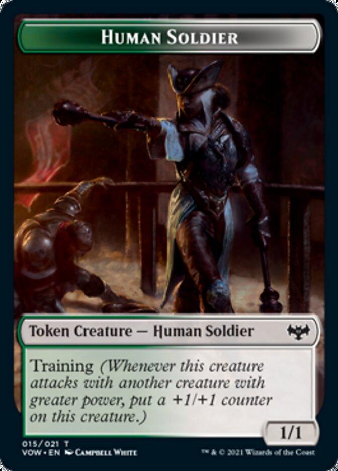 Human (001) // Human Soldier Double-Sided Token [Innistrad: Crimson Vow Tokens] - Trinity Hobby