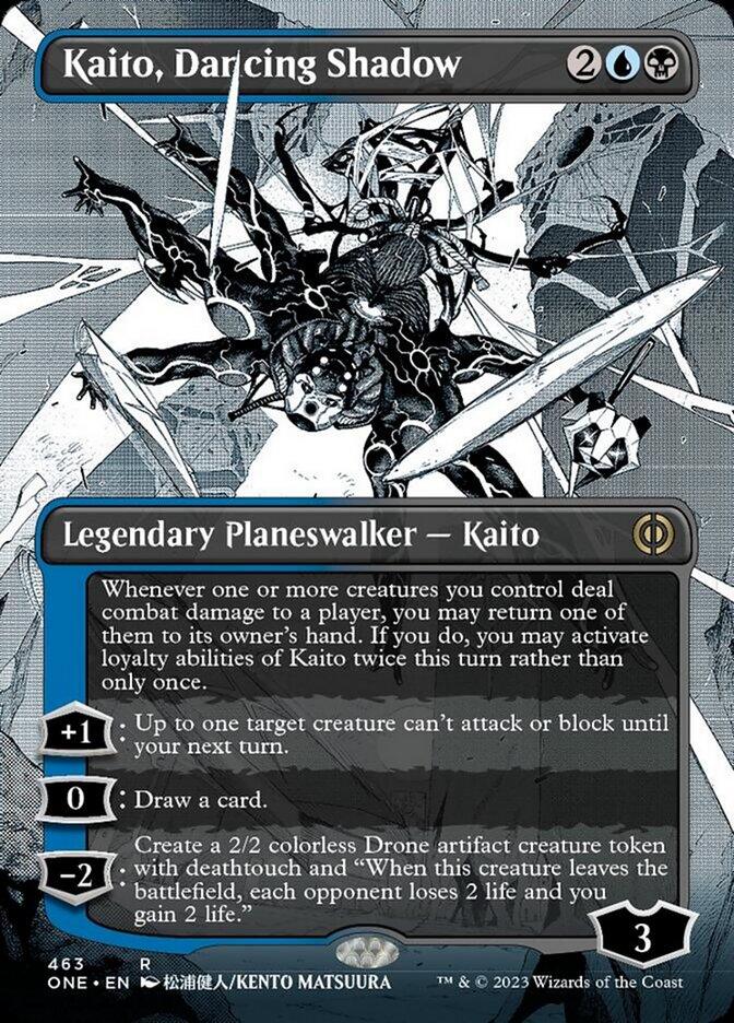 Kaito, Dancing Shadow (Borderless Manga Step-and-Compleat Foil) [Phyrexia: All Will Be One] - Trinity Hobby
