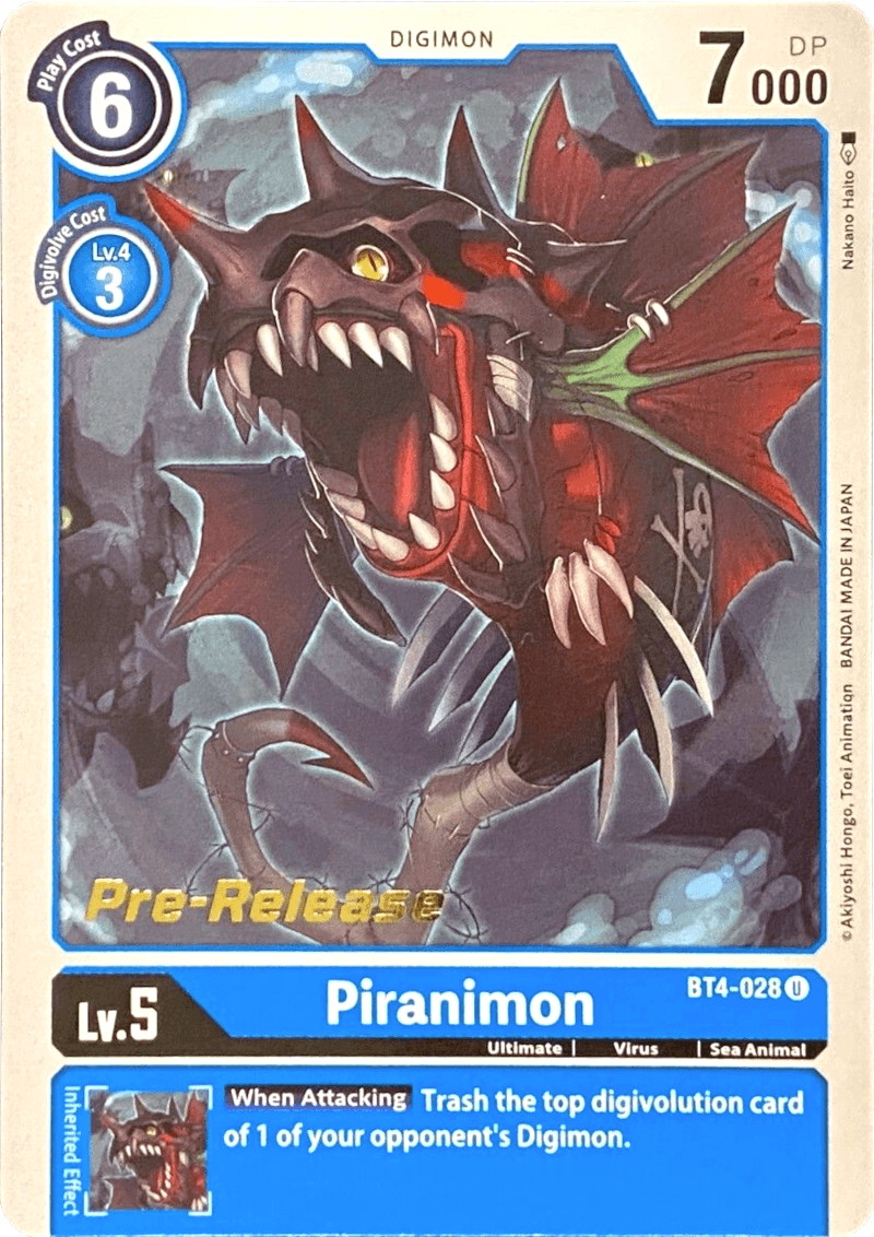 Piranimon [BT4-028] [Great Legend Pre-Release Promos] - Trinity Hobby