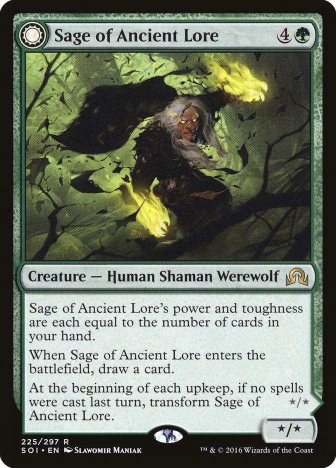Sage of Ancient Lore // Werewolf of Ancient Hunger [Shadows over Innistrad] - Trinity Hobby