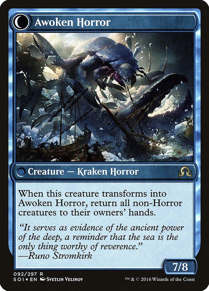 Thing in the Ice // Awoken Horror [Shadows over Innistrad Prerelease Promos] - Trinity Hobby