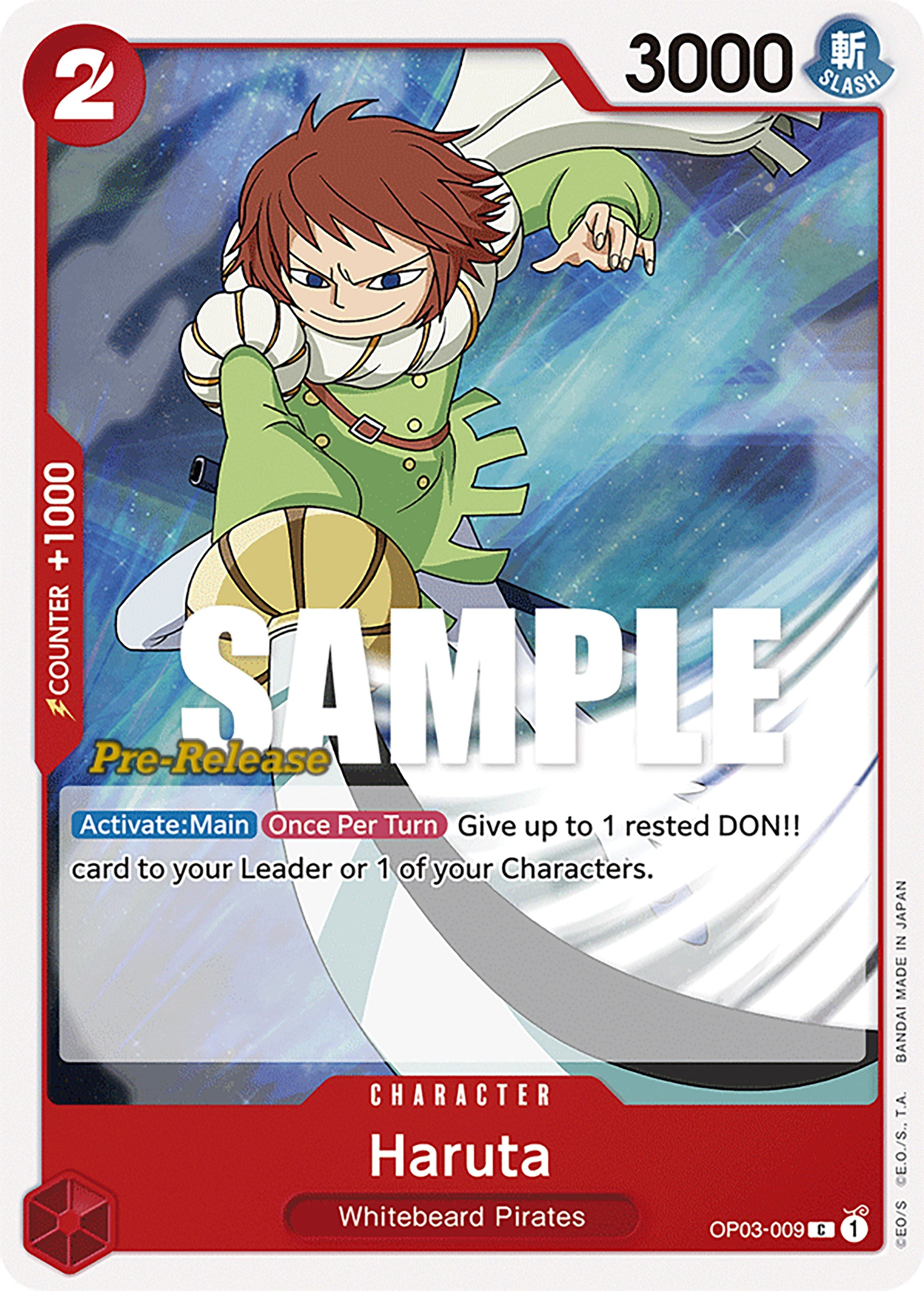Haruta (OP03-009) - [Pillars of Strength Pre-Release Cards] - Trinity Hobby