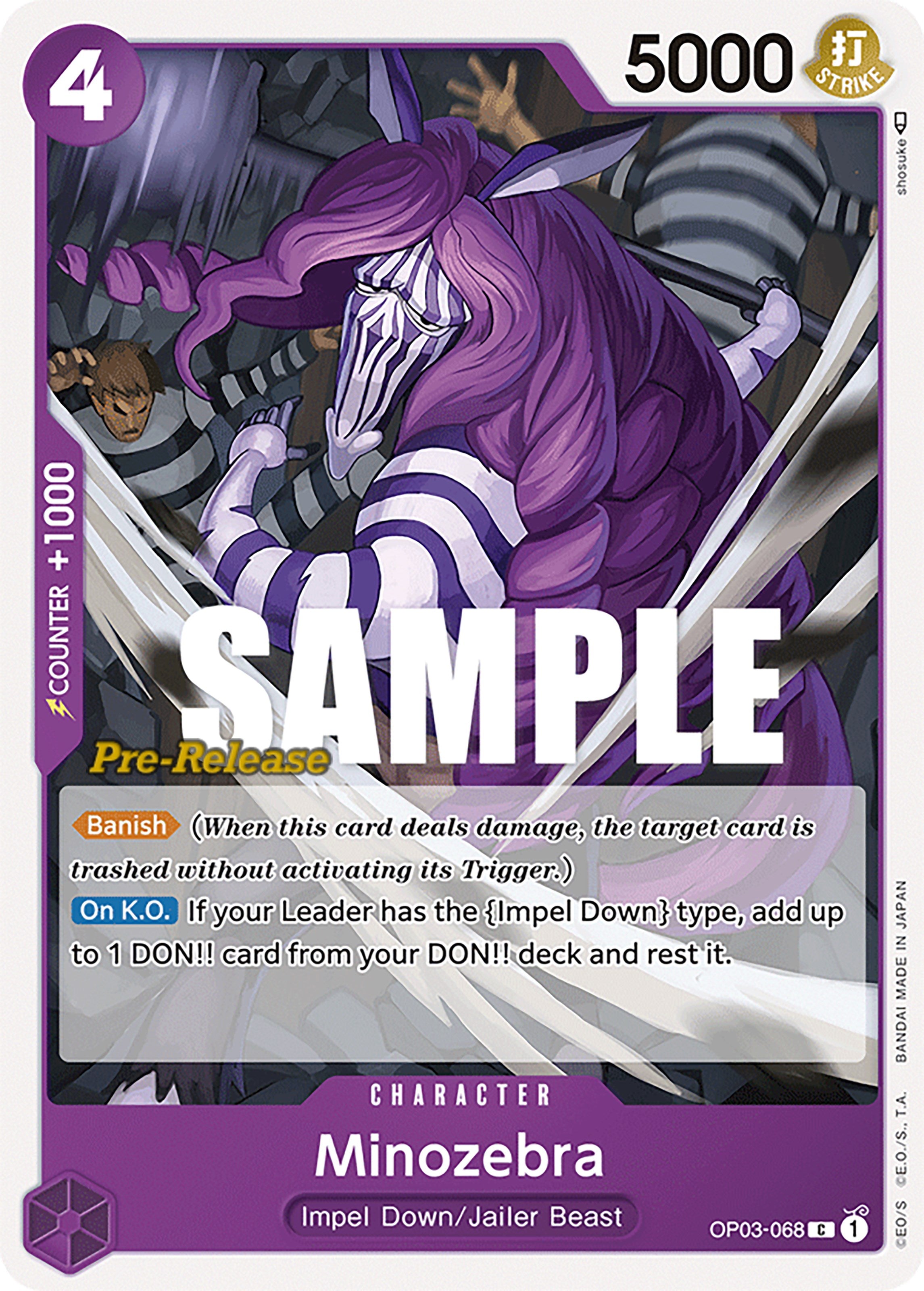 Minozebra (OP03-068) - [Pillars of Strength Pre-Release Cards] - Trinity Hobby