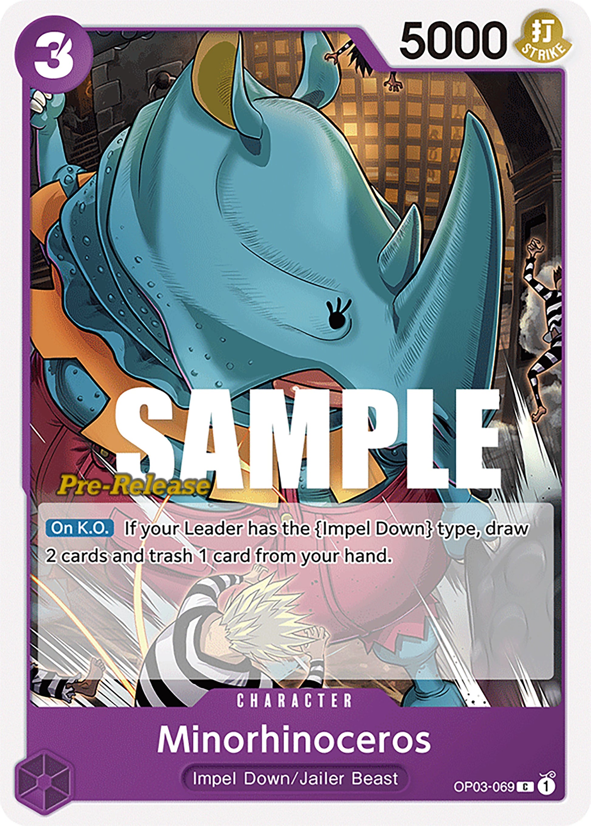 Minorhinoceros (OP03-069) - [Pillars of Strength Pre-Release Cards] - Trinity Hobby