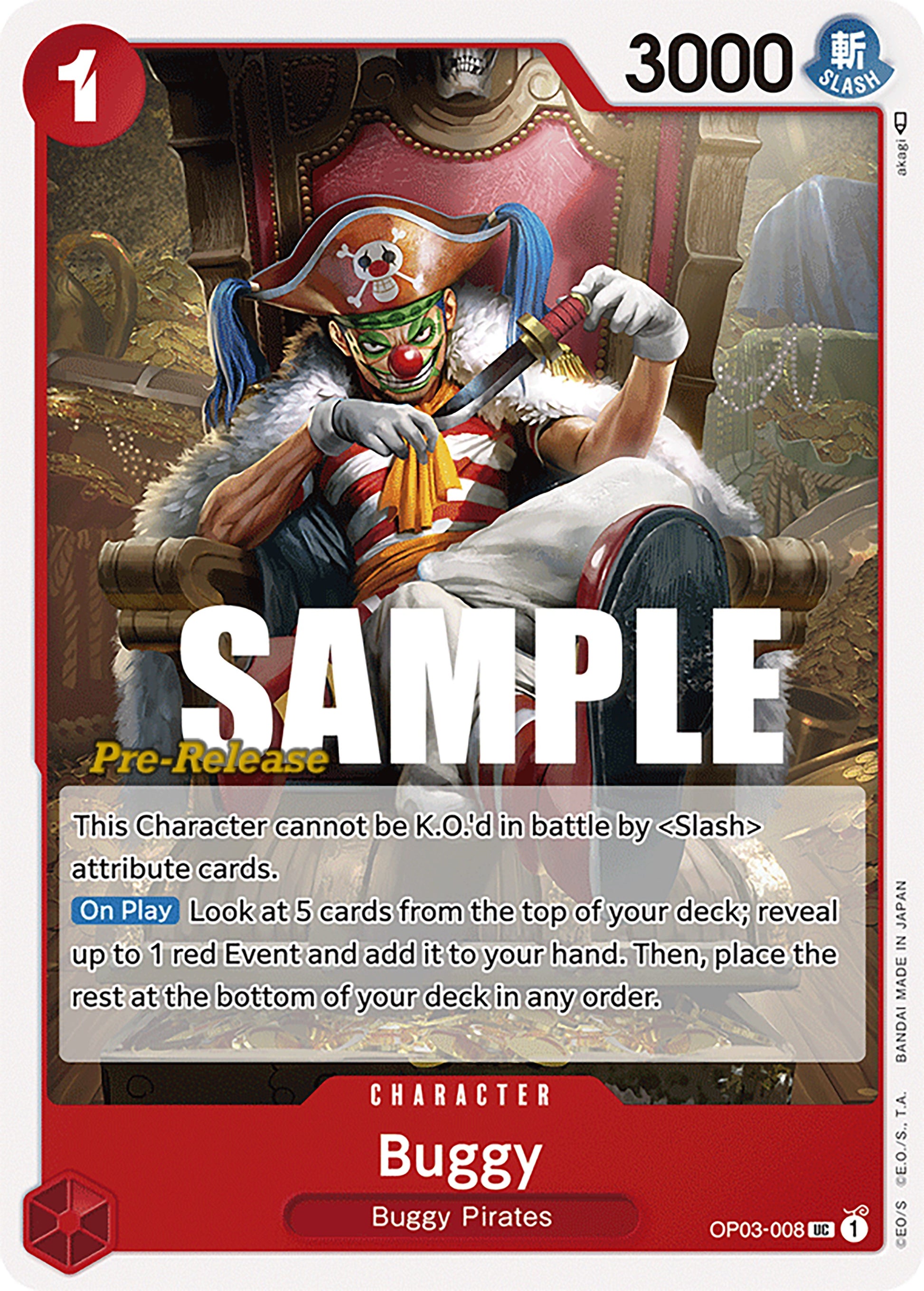 Buggy (008) (OP03-008) - [Pillars of Strength Pre-Release Cards] - Trinity Hobby