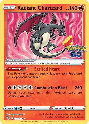 Radiant Charizard (011/078) [Pokémon GO] - Trinity Hobby