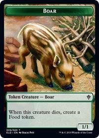 Boar // Food (17) Double-Sided Token [Throne of Eldraine Tokens] - Trinity Hobby
