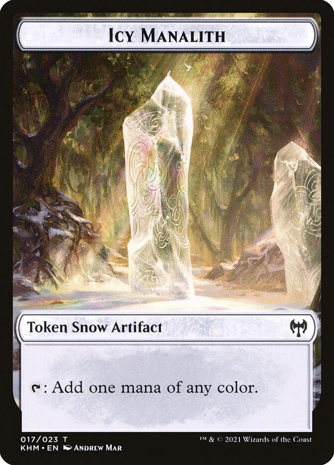 Treasure // Icy Manalith Double-Sided Token [Kaldheim Tokens] - Trinity Hobby