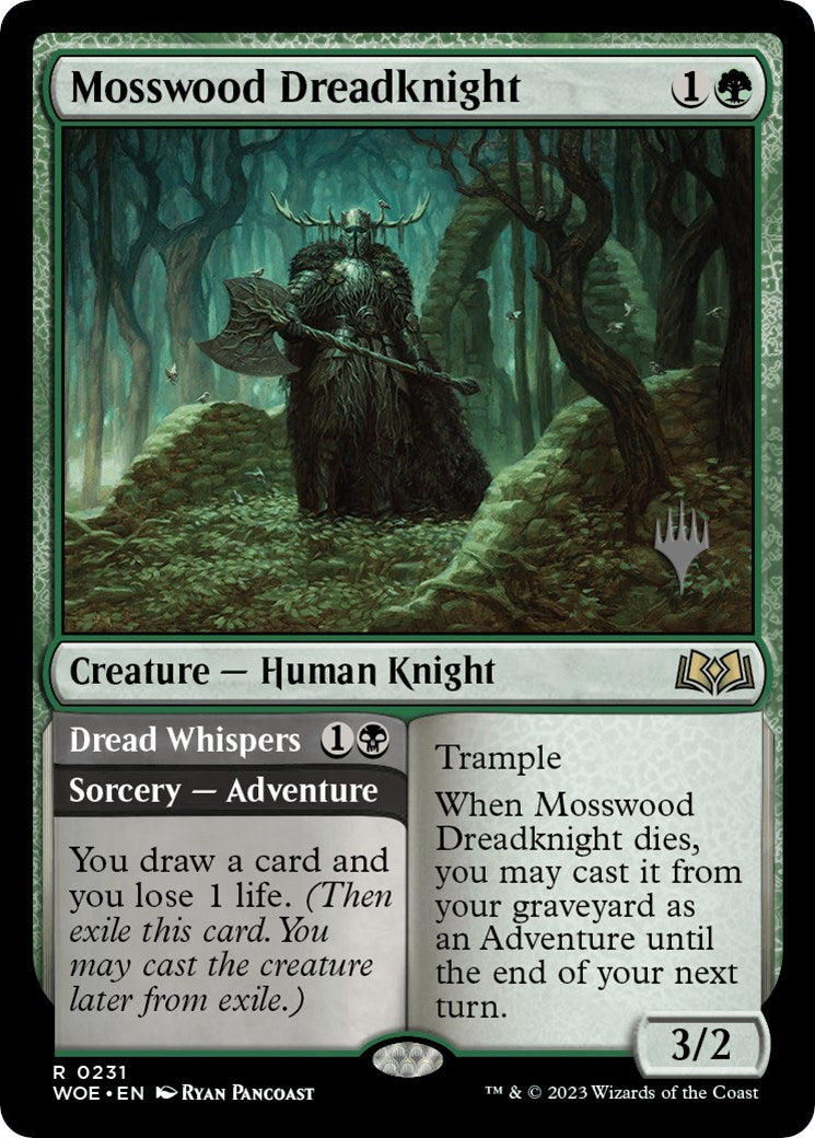 Mosswood Dreadknight // Dread Whispers (Promo Pack) [Wilds of Eldraine Promos] - Trinity Hobby