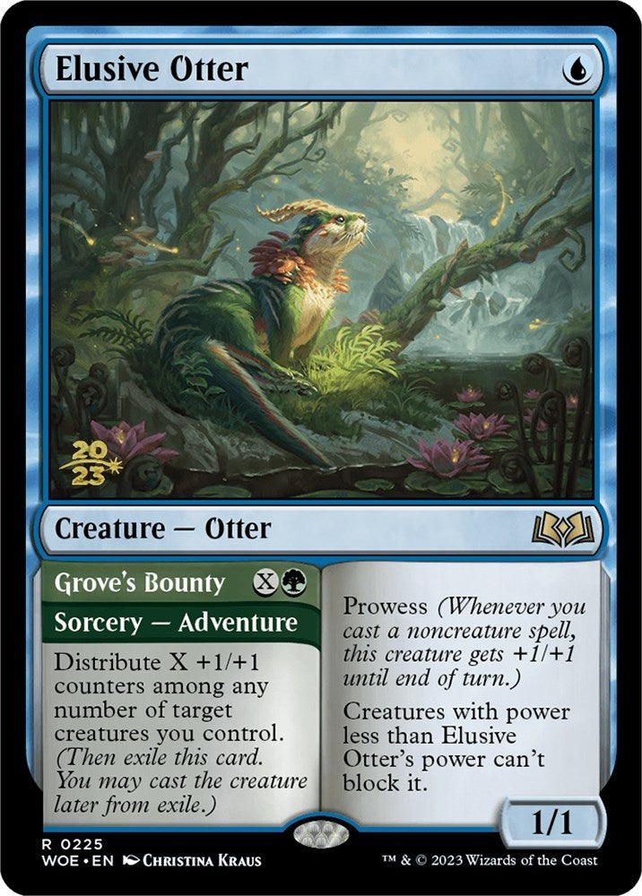 Elusive Otter // Grove's Bounty [Wilds of Eldraine Prerelease Promos] - Trinity Hobby