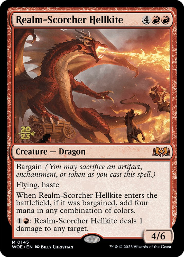 Realm-Scorcher Hellkite [Wilds of Eldraine Prerelease Promos] - Trinity Hobby