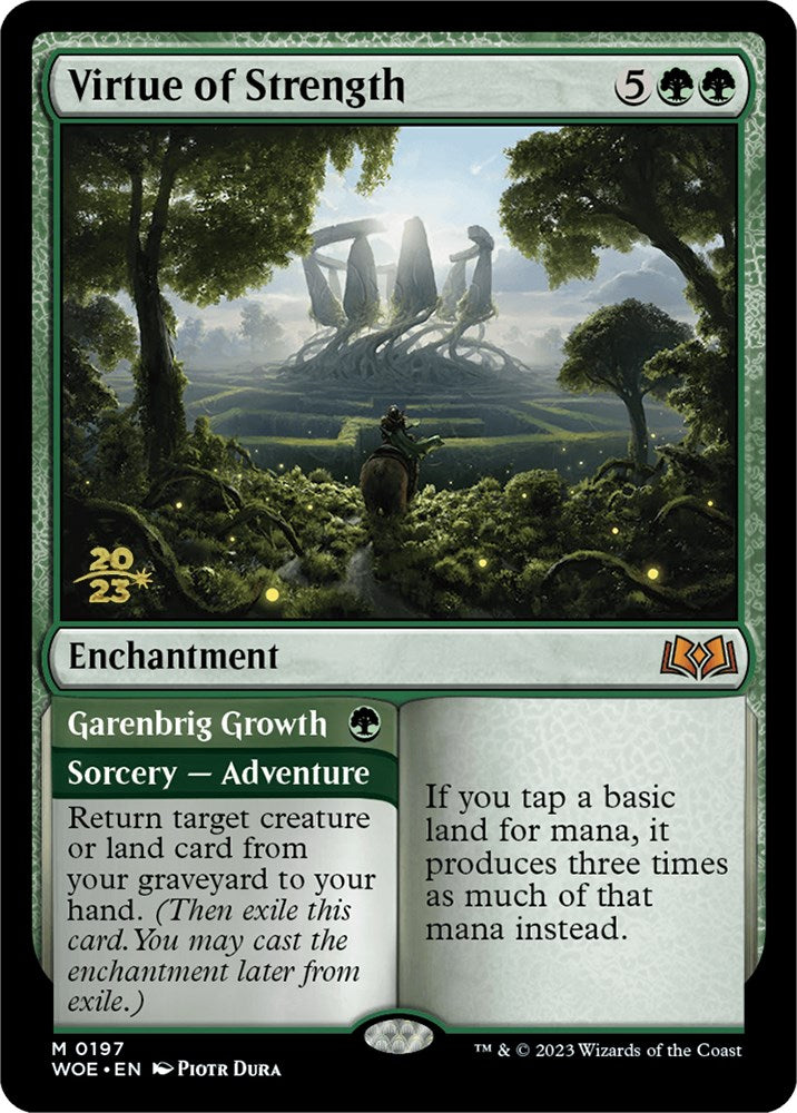 Virtue of Strength // Garenbrig Growth [Wilds of Eldraine Prerelease Promos] - Trinity Hobby