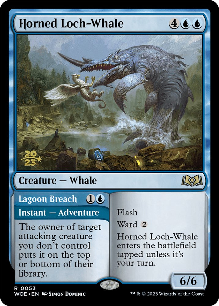 Horned Loch-Whale // Lagoon Breach [Wilds of Eldraine Prerelease Promos] - Trinity Hobby