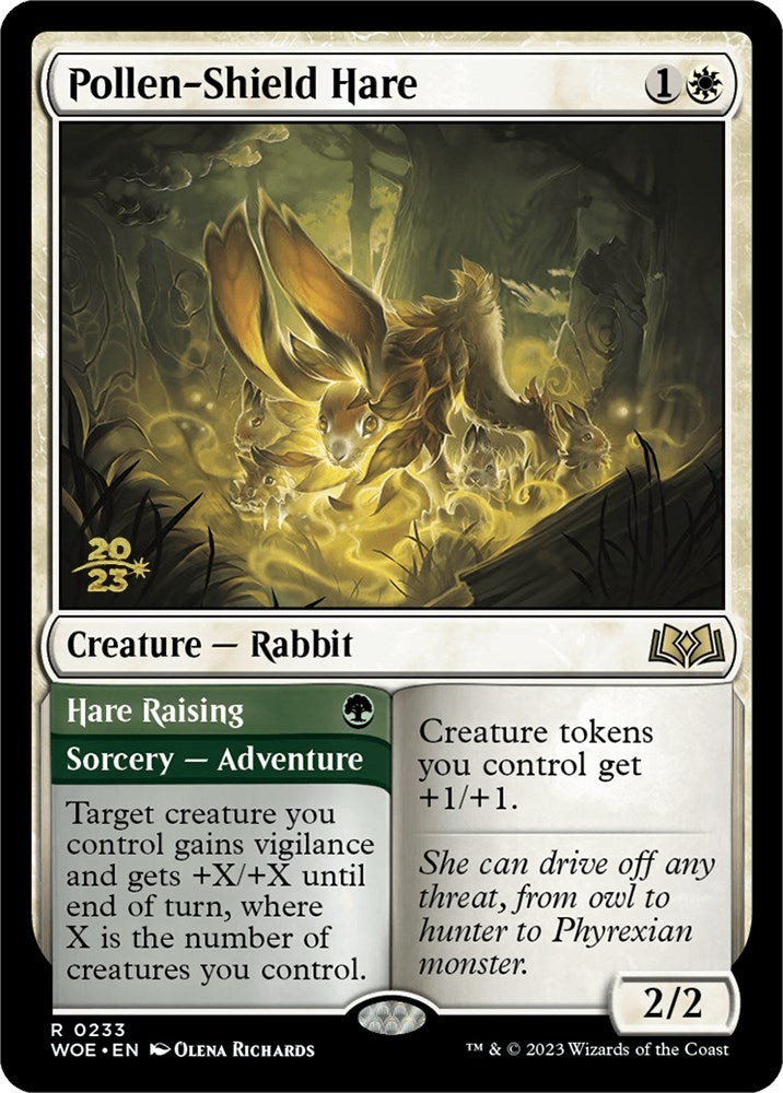 Pollen-Shield Hare // Hare Raising [Wilds of Eldraine Prerelease Promos] - Trinity Hobby