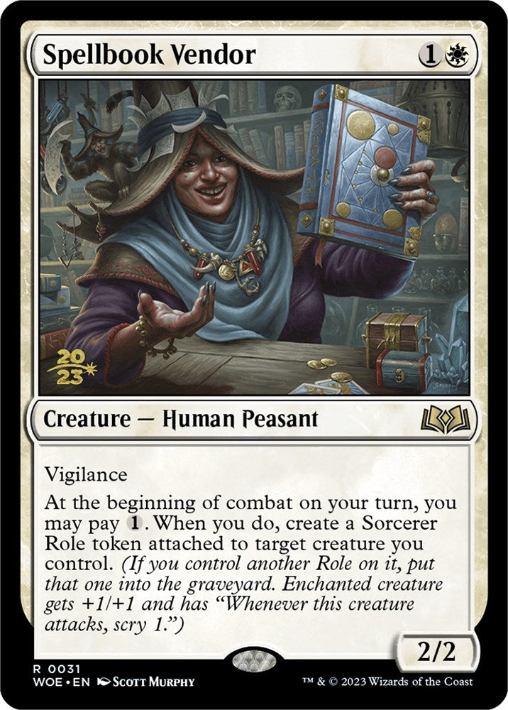 Spellbook Vendor [Wilds of Eldraine Prerelease Promos] - Trinity Hobby