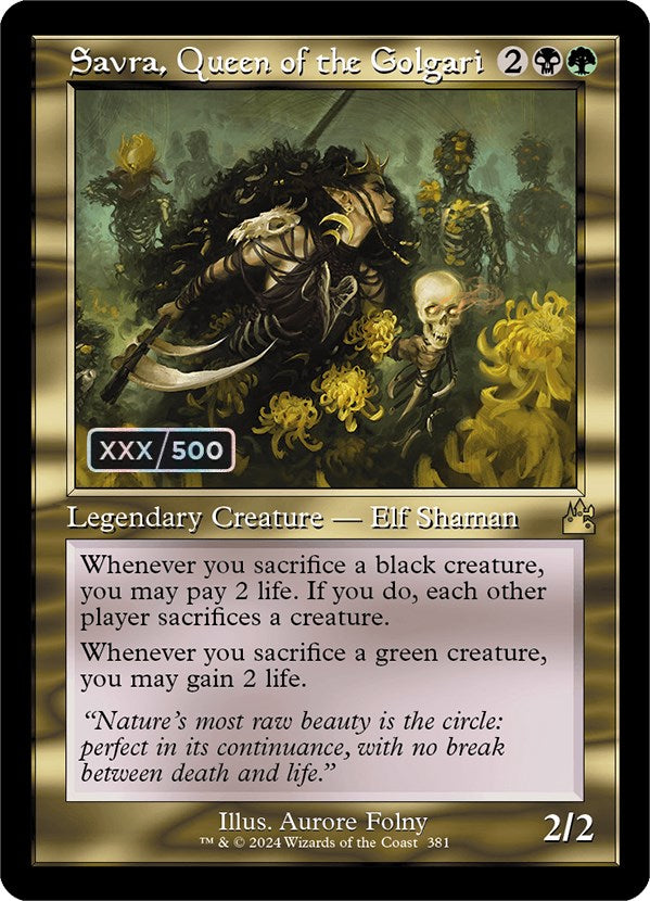 Savra, Queen of the Golgari (Retro) (Serialized) [Ravnica Remastered] - Trinity Hobby