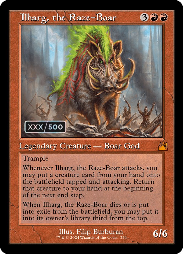 Ilharg, the Raze-Boar (Retro) (Serialized) [Ravnica Remastered] - Trinity Hobby