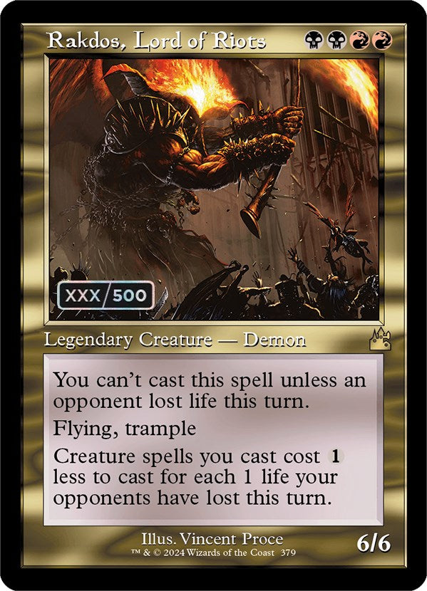 Rakdos, Lord of Riots (Retro) (Serialized) [Ravnica Remastered] - Trinity Hobby