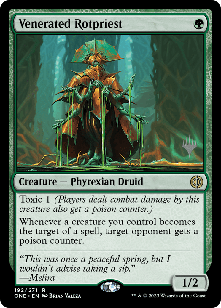 Venerated Rotpriest (Promo Pack) [Phyrexia: All Will Be One Promos] - Trinity Hobby