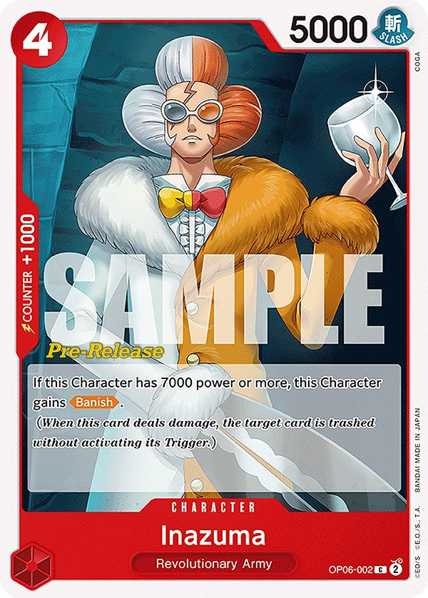Inazuma (OP06-002) - [Wings of the Captain Pre-Release Cards] - Trinity Hobby